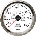 85mm White/Black Plastic Bezel Speedometer 65mph for Boat